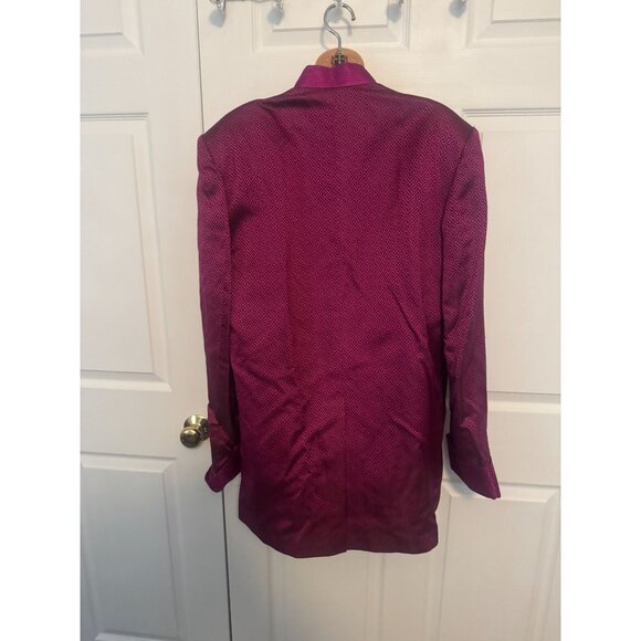 Vintage Hui Ying Asian Mandarin Satin Brocade Embroidered Jacket L - Picture 6 of 11